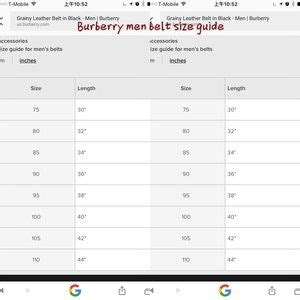 burberry belt size chart men's|burberry men's belt size chart.